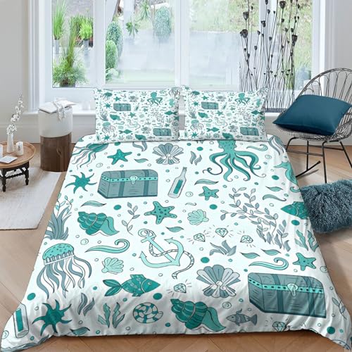 Housse de couette méduse 3D imprimé lit king en microfibre premium - 2