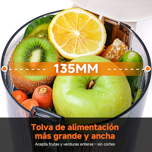 Miniatura 2 de Aobosi Extractor De Zumos Y Verduras Boca Xxl De 135 Mm Para Frutas Y Verduras Enteras 1.5 L, 200 W, Extractor De Jugos Cold Press Slow Juicer Machine Con Sinfín Mejorado