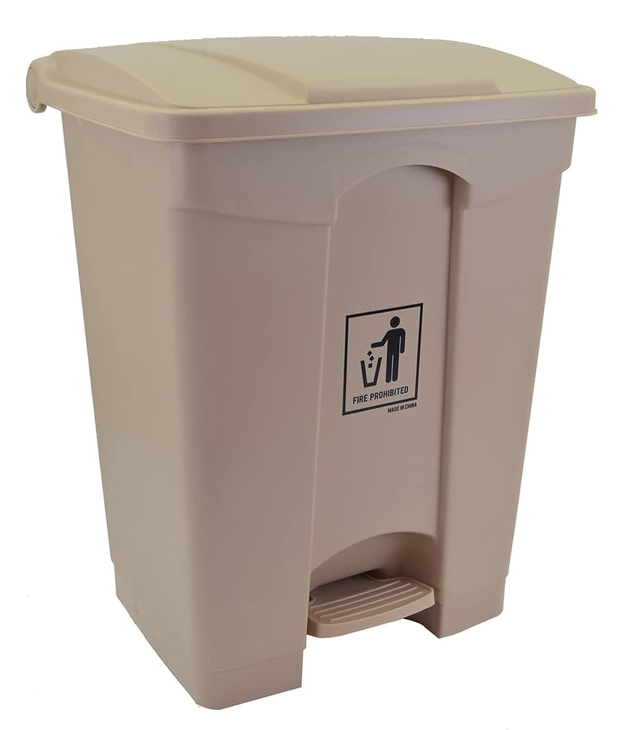 45 Ltr Plastic Garbage Bin with Pedal, Step on Waste Bin (Beige)