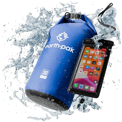 Photo 1 of (READ FULL POST) Earth Pak Waterproof Dry Bag - Roll Top Waterproof Backpack Sack Keeps Gear Dry for Kayak with Waterproof Phone Case