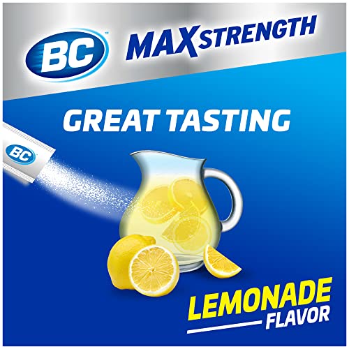 Bc Max Strength Fast Pain Relief Powder, Lemonade Flavor Aspirin And Acetaminophen Dissolve Packs, 16 Count #TOP6