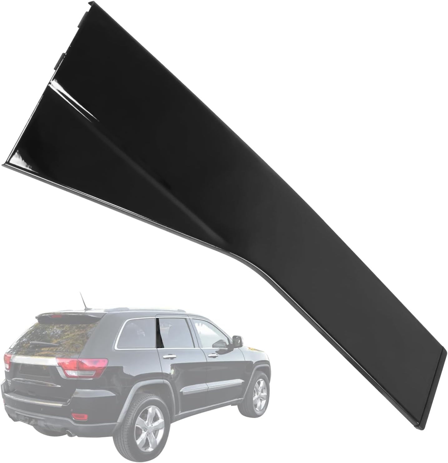 Exterior Right Rear Door C Pillar Applique Trim 57010448AK Compatible with Jeep Grand Cherokee 2011-2021 Outer Windshield Pillar Trim Panel Moulding Replaces 57010448 57010448AJ