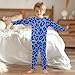 NUSTAPU Fashion Leopards Pajamas Unisex Soft Cotton Two Piece Set Long Sleeve Top Elastic Waist Pants Sleepwear Blue Leopard 6 Years