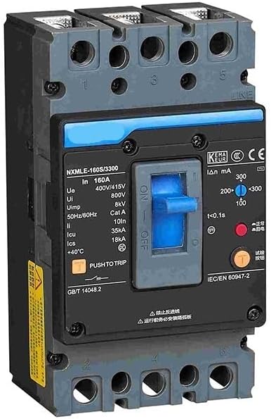 NXMLE Molded Case Leakage Protection Circuit Breaker NXMLE-160S/3300 125A A Panel Rear Wiring丨710304000001836
