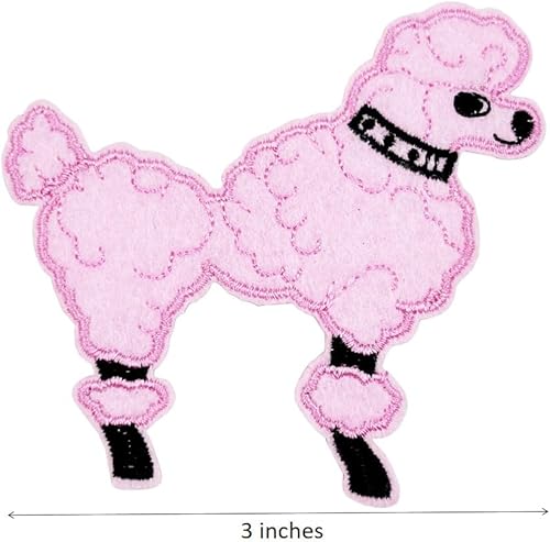 Miniatura 3 de Disfraz de mujer de los años 50 y 50, apliques de caniche rosa, parches bordados para planchar