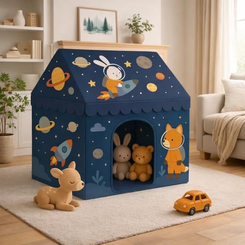 Image of XEMOX, Light Weight Kids Play Tent House - Fun, Foldable, and Durable for Indoor & Outdoor Toys for 3 to 10 Year Old Kids (Galaxy RABIT -01)