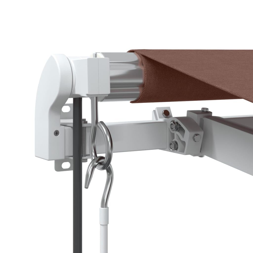 Festnight Store Banne Motorisé 4x3,5 Store banne Electrique avec Télécommande Auvent Rétractable à Bras Repliable pour Balcons Terrasse et Jardin-Marron et blanc-400 x 350 cm
