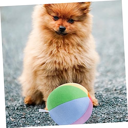 WOONEKY Gefüllte Plüsch Hundeball Quietschspielzeug Für Kleine Und Mittelgroße Hunde Interaktives Haustierspielzeug Mit Knackigem Geräusch Für Welpen Und Kauen Training