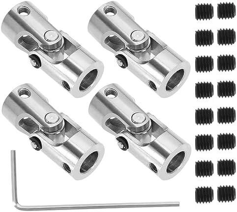 Uxcell 3pcs Universal Joint Coupler – 4mm To 5mm Inner Diameter, Nickel-Coated Iron, Rotatable Steering Shaft Coupling - View #2