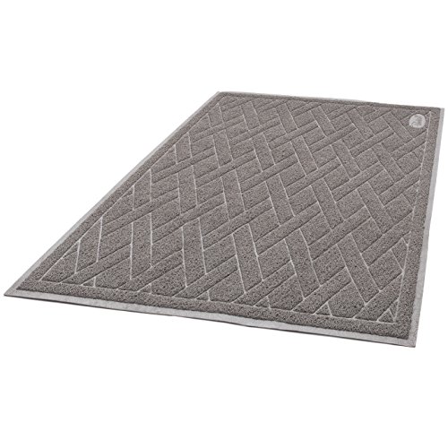 Image of Pawkin Cat Litter Mat, Jumbo XX-Large, 4x3 Feet, Fits Two Litter Boxes or Extra Coverage for One Box, Gray