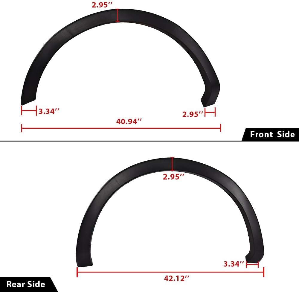CNNELL 4pcs Fender Flares Factory Style Compatible with Ford F150 2009 2010 2011 2012 2013 2014 67" / 78.8" / 97.4" Styleside Beds Not Fit Platinum & Raptor Models Wheel Cover Guard Textured