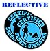 Pair | Reflective Certified Shovel Operator Funny Hard Hat Stickers | Motorcycle | Welding Biker Helmet Decals | Vinyl Labels Laborer Foreman Welder Lineman Driller Dredger Construction (Blue)
