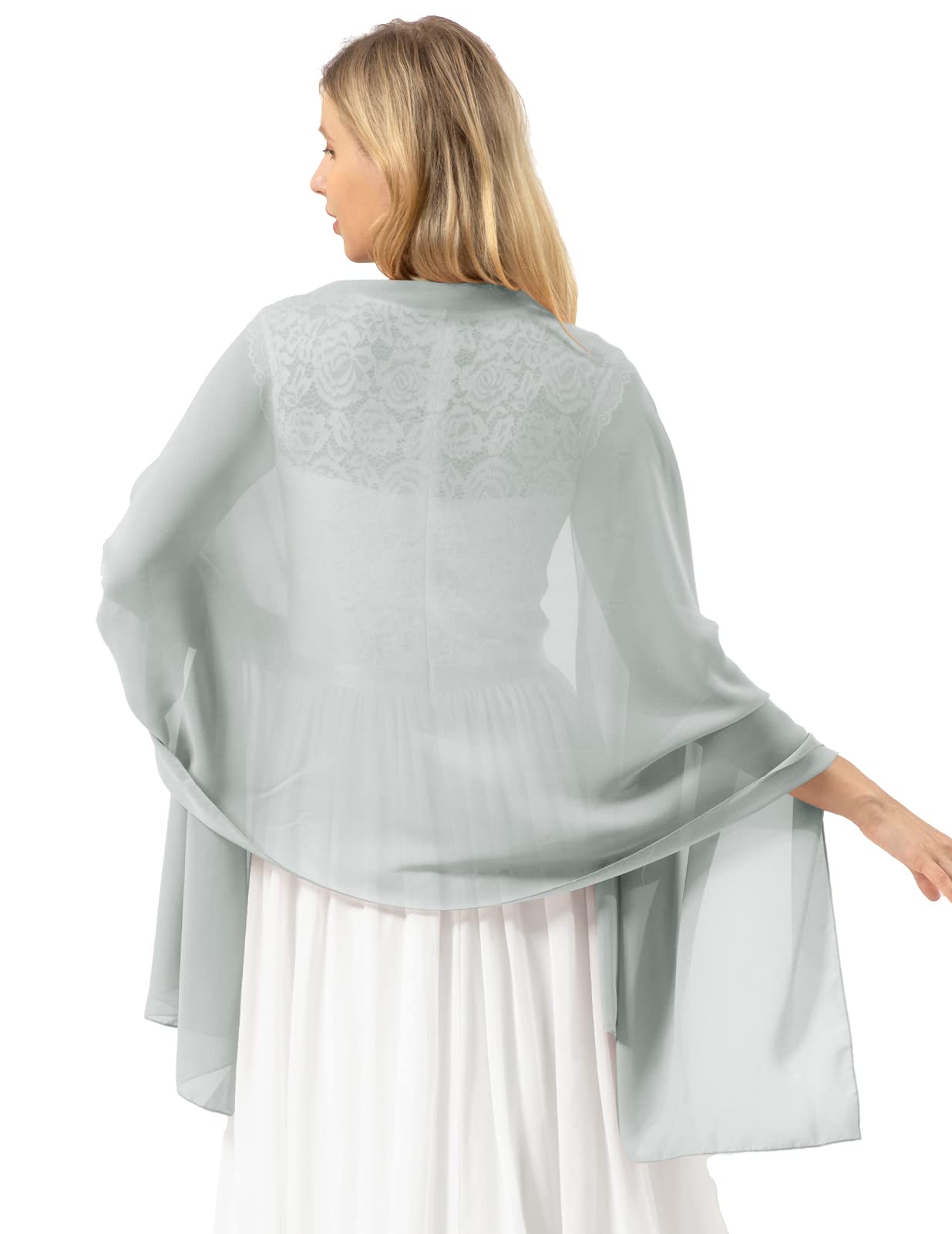 bridesmay Damen Halstuch Chiffon Stola, Leichter Sommer Schal, Elegantes Accessoire für Hochzeit, Party und Abendkleid