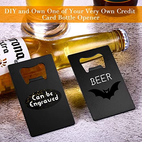 Newtay 60 Pcs Credit Card Bottle Opener Groomsmen Bridesmaid Wallet Bottle Opener Beer Wine Stainless Steel Bottle Opener For Wallet Pocket Party Wedding Favor, Black #TOP3