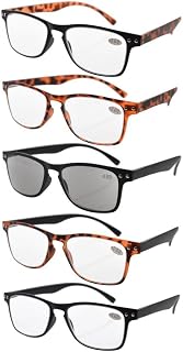 Eyekepper Ultrathin Flex Frame 5-pack 80's Reading Glasses Include Sunshine Readers +1.5