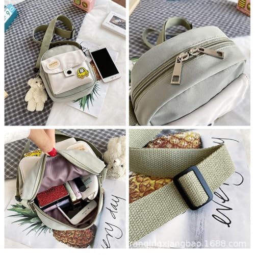 Cute Crossbody Bag for Women, Kawaii Shoulder Bag Purse with Pins and Cute Bear Pendant2