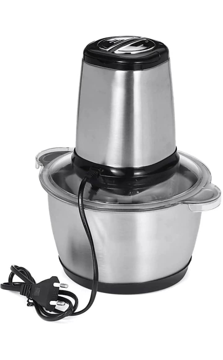 Electric chopper Stainless Steel Electric Meat Grinders with Bowl 250W Heavy for Kitchen Food Chopper, Meat, Vegetables, Onion , Garlic Slicer Dicer, Fruit & Nuts Blender (2L, 250 Watts)-image-31