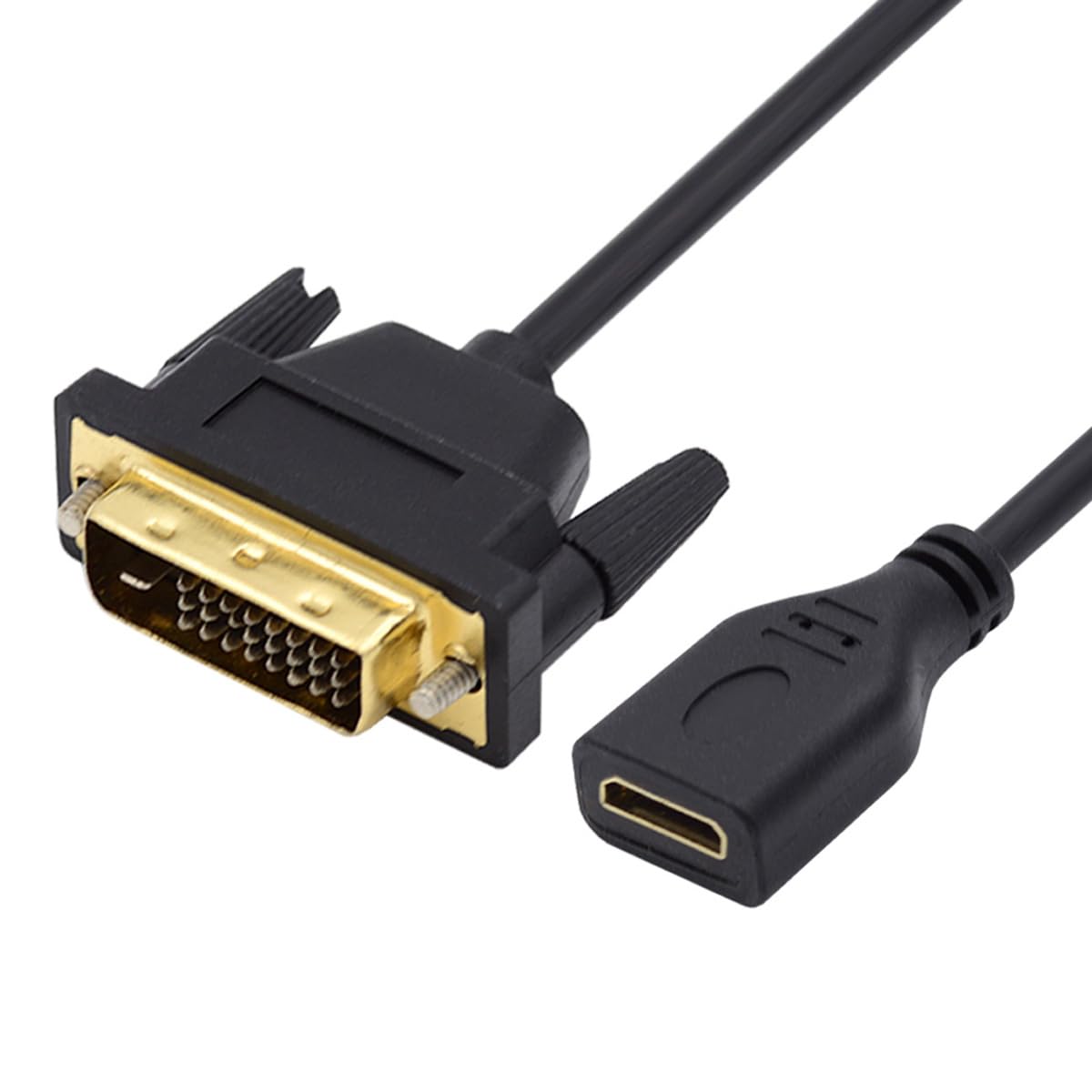 cablecc UHD 4K DVI 24+1 to Mini HDMI 1.4 Type C Male to Female Extension Cable for HDTV Graphics Card Computer