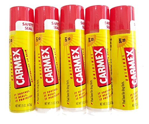 Lot of five (5) CARMEX® Moisturizing Lip Balm Sunscreen SPF15
