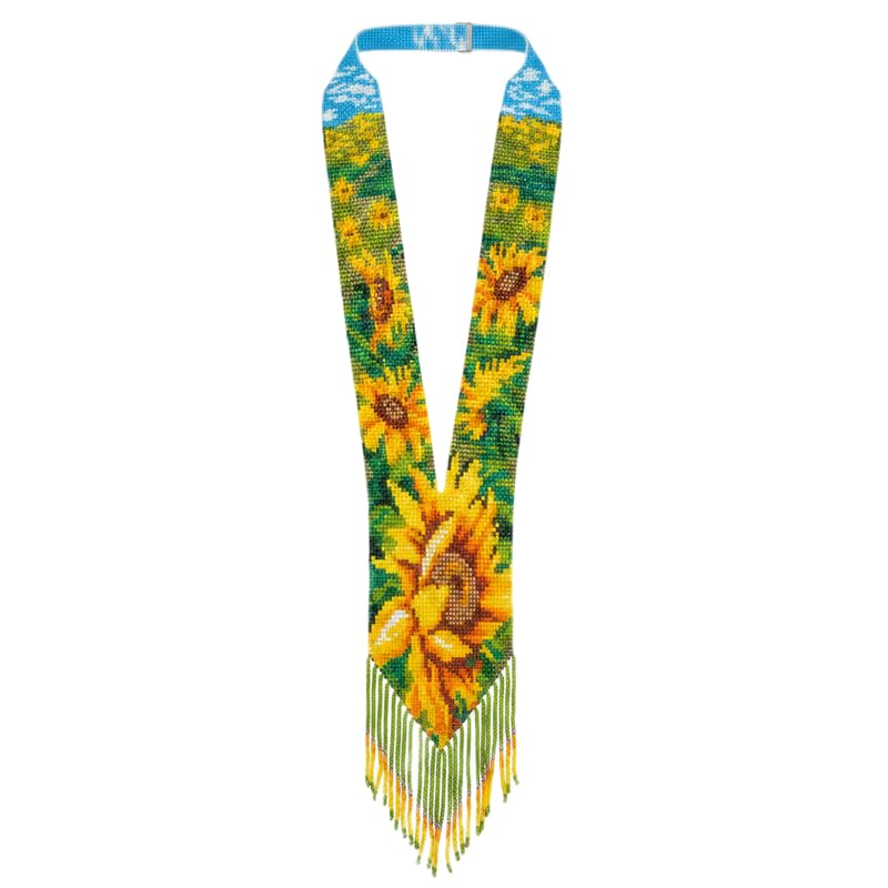 Collier ukrainien Gerdan tournesol et papillon le cadeau artisanal traditionnel idéal pour elle
