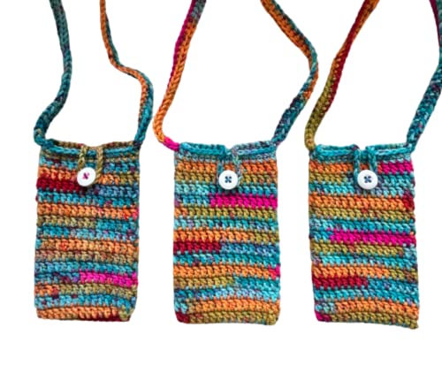 Crochet Crossbody Cell Phone Holder Sleeve Small Purse for Women3
