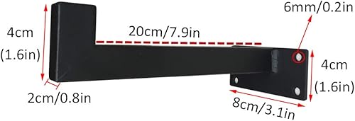 Miniatura 2 de Soporte flotante cuadrado para estante de tubería con gancho, soportes ocultos para estante de labios, soportes de soporte de carga para estantes,