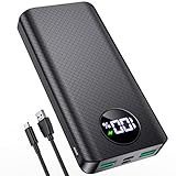 🔋Carga 3 Dispositivos Simultáneamente🔋 A diferencia de otros bancos de energía que solo están equipados con puertos de salida USB, estamos equipados con 1 puerto tipo C bidireccional y 2 puertos de salida USB para cargar tres dispositivos al mismo tiempo. FAHEFANA Power Bank USB C tiene un potente chip inteligente incorporado que detecta automáticamente la energía restante y distribuye automáticamente la corriente de cada puerto de salida para brindarle la mejor experiencia de carga.
