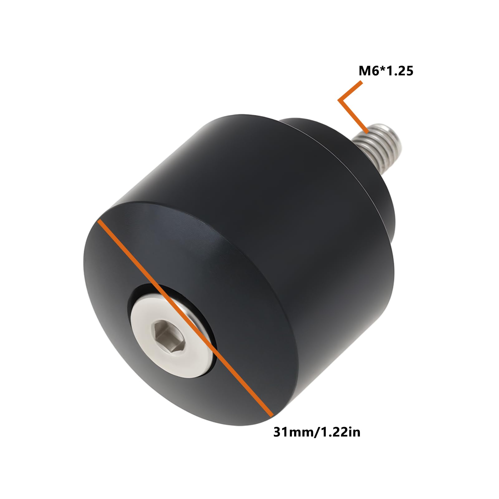 1 Par de Contrapesos Negros para Manillar de Motocicleta M6x1,25 Compatible con Honda CB GL RVF NX FMX Y SH