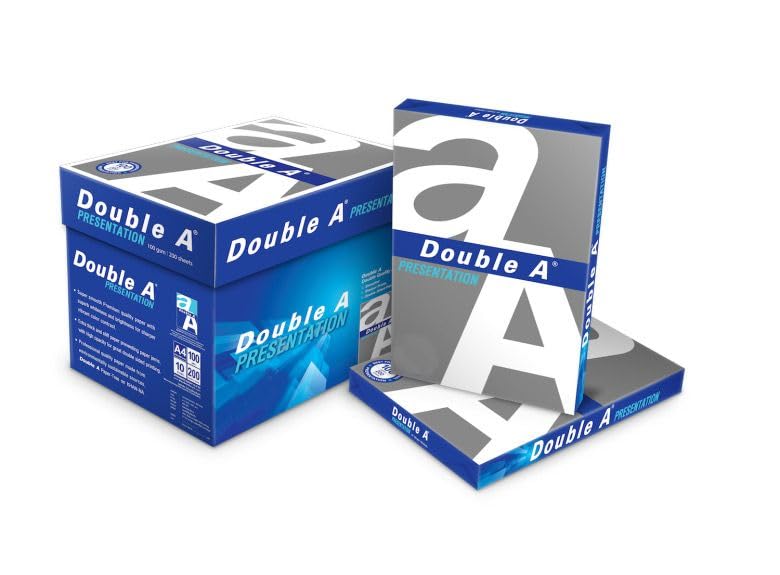 Image of Double A A4 Sheets, 100 GSM, 500 Sheets per ream, 4 Reams per box(White Photocopy Paper)