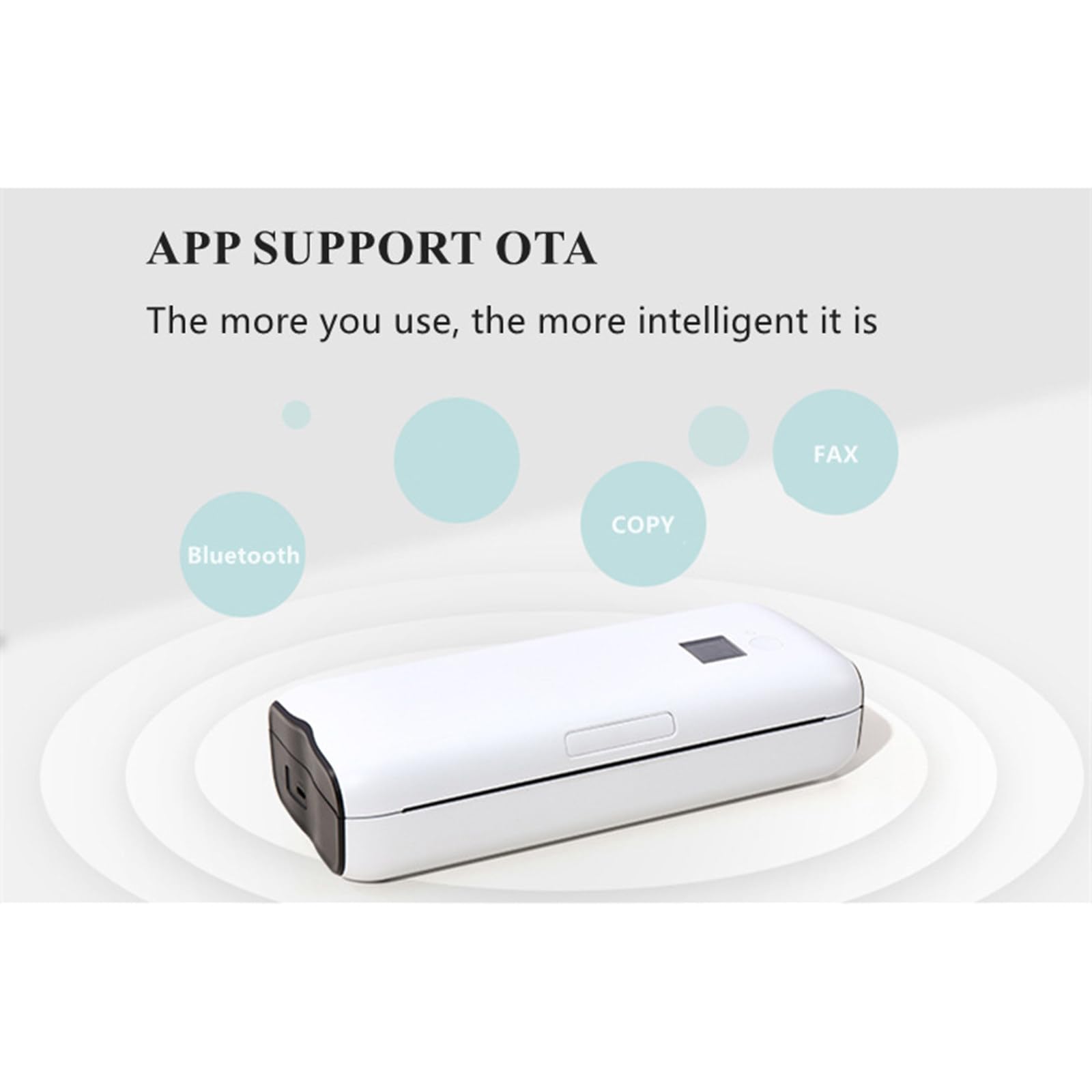 Impresora térmica portátil A4, impresora móvil inalámbrica adecuada para el hogar, la oficina y la escuela, impresora sin tinta Bluetooth compatible con teléfonos móviles y portátiles