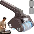 LyriFine Electric Grill Brush for Outdoor Grill, Dual Roller BBQ Grill Cleaner with 2-Speed, Bristle Free Cordless Grill Tools, 150Mins Runtime & LED Light for Camping Backyard Barbecue, Gifts for Men