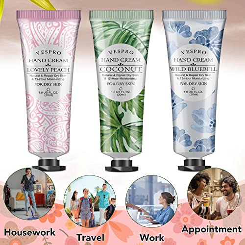 Vespro 18 Pack Plant Fragrance Hand Cream, Moisturizing Hand Care Cream Gift Set,Mini Hand Lotion Travel Size In Bulk,Gifts For Women,Mom,Sister,Yourself-18 Different Scented/30Ml #TOP5