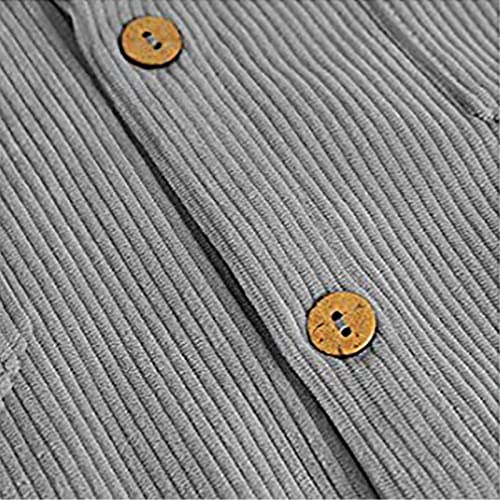 Image of utcoco Mens Corduroy Button Down Shirt Casual Relaxed-Fit Lapel Long Sleeve Jacket for Men