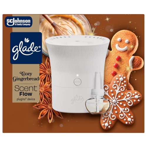 Glade Scent Flow PlugIns Air Freshener Starter Kit, Cozy Gingerbread, 1 Device + 1 Refill, 0.67 fl oz - image 1