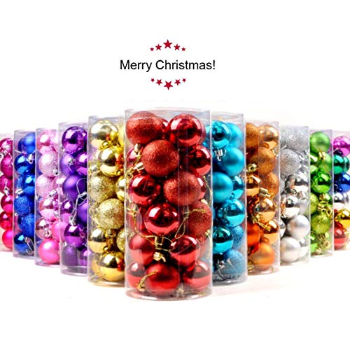 Ectkuee 24pcs Christmas Tree Baubles Red Balls Onaments Shatterproof Decorations by Art Beauty,Wedding Decoration (60mm-Blue) - Image 3