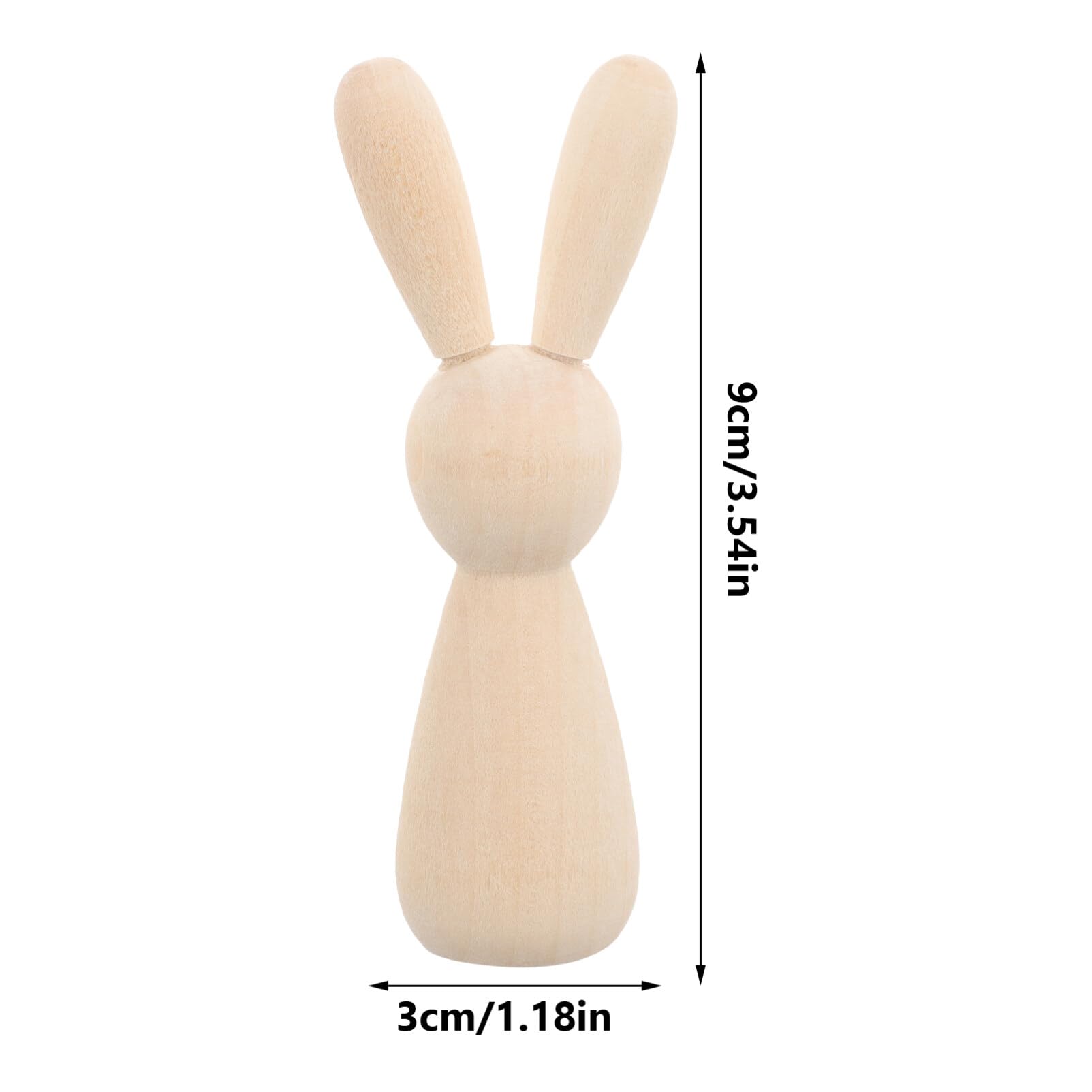 Natural Wood Crafts 10-Pack Unfinished Wooden Rabbit Peg Dolls ...