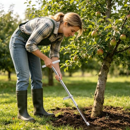 Muestra t handle varilla de acero inoxidable con pedal para examinar tierra de jardin 4
