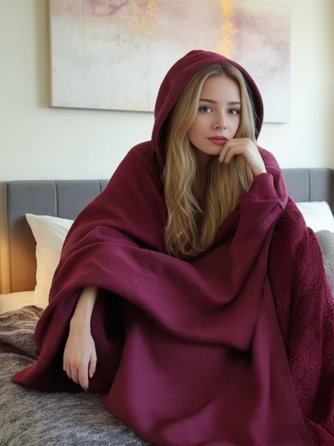 Gently Weighted Blanket Cloak Hoodie, 1.8lb Light Pressure Poncho, Oversized Unisex Hooded Cape, Gothic Techwear Loungewear - Image 5