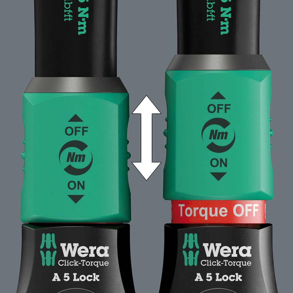 Klucz dynamometryczny Click-Torque Lock A 5, nastawny, z funkcją Torque Lock i grzechotką dwukierunkową, mechanizm dynamometryczny klucza do dokręcania w prawo