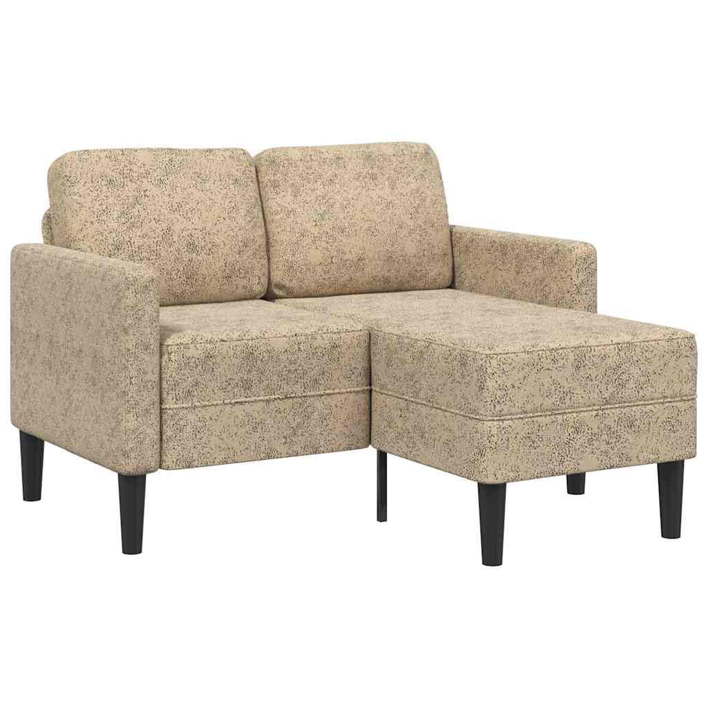 Sofá chaise longue ahorra espacio de 125 cm en L gris de piel sintética