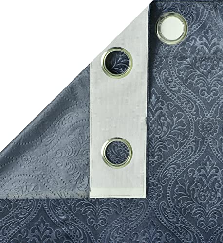 Image of Homefab India 2 Piece Velvet Window Curtains - 5 feet, Grey