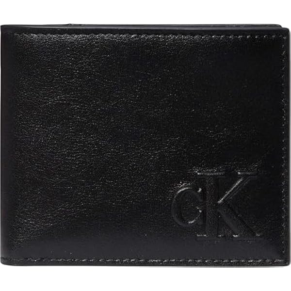 Calvin Klein Jeans Męskie portfele LV04G1071G rzeźbione wrażenie billfold, czarne (czarne), jeden rozmiar, czarny (czarny), Rozmiar Uniwersalny