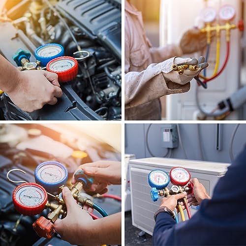 image for Bocarmo 5FT AC Diagnostic Manifold Freon Gauge Set for R410A R404A R22