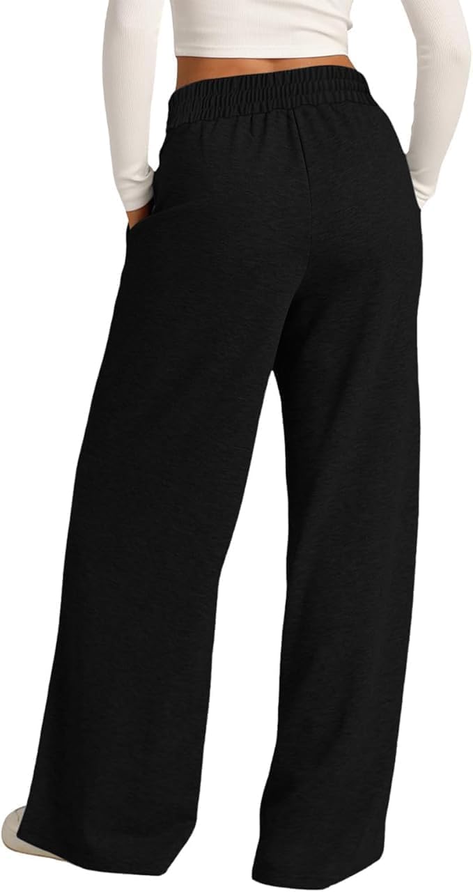 BENNIES Joggingbroek voor dames, katoen, winterbroek, joggingbroek, lang, elastisch, met zakken, voor hardlopen, vrije tijd, fitness, fitnessstudio, joggen, Zwart, 5XL