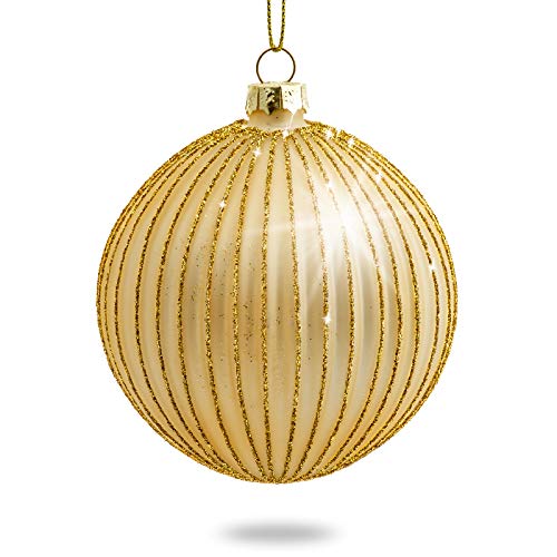 Sikora Highlights 4er Set ausgefallene Christbaumkugeln aus Glas Gold...
