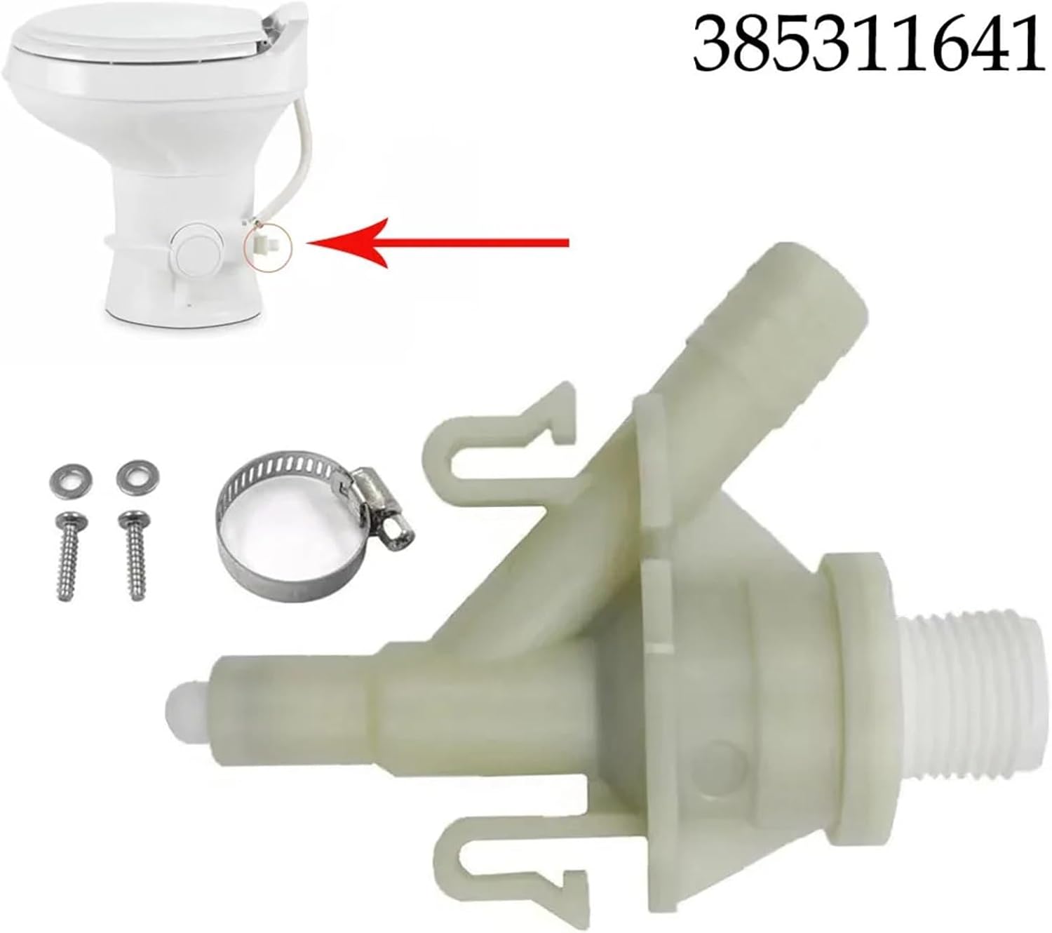 Toilet Valve 3 Pcs Valve Toilet Water Direct Replacement for Traveler Plastic Practical Trailer Camper Parts Accessories