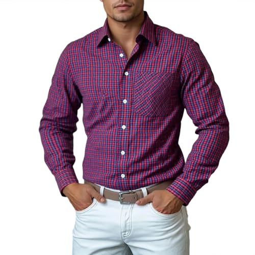 Chemise hommes col v contre la chaleur estivale en mélange de coton doux