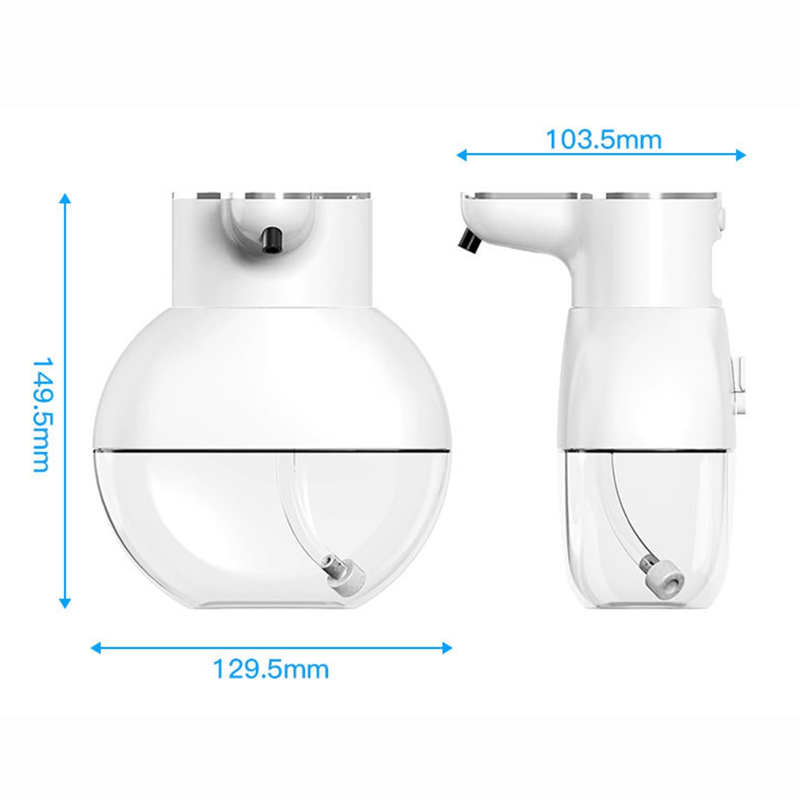Dispensador automático de jabón con sensor automático, dispensador de desinfectante de manos sin contacto, botella de capacidad de 400 ml, modelo de espuma, capacidad visible