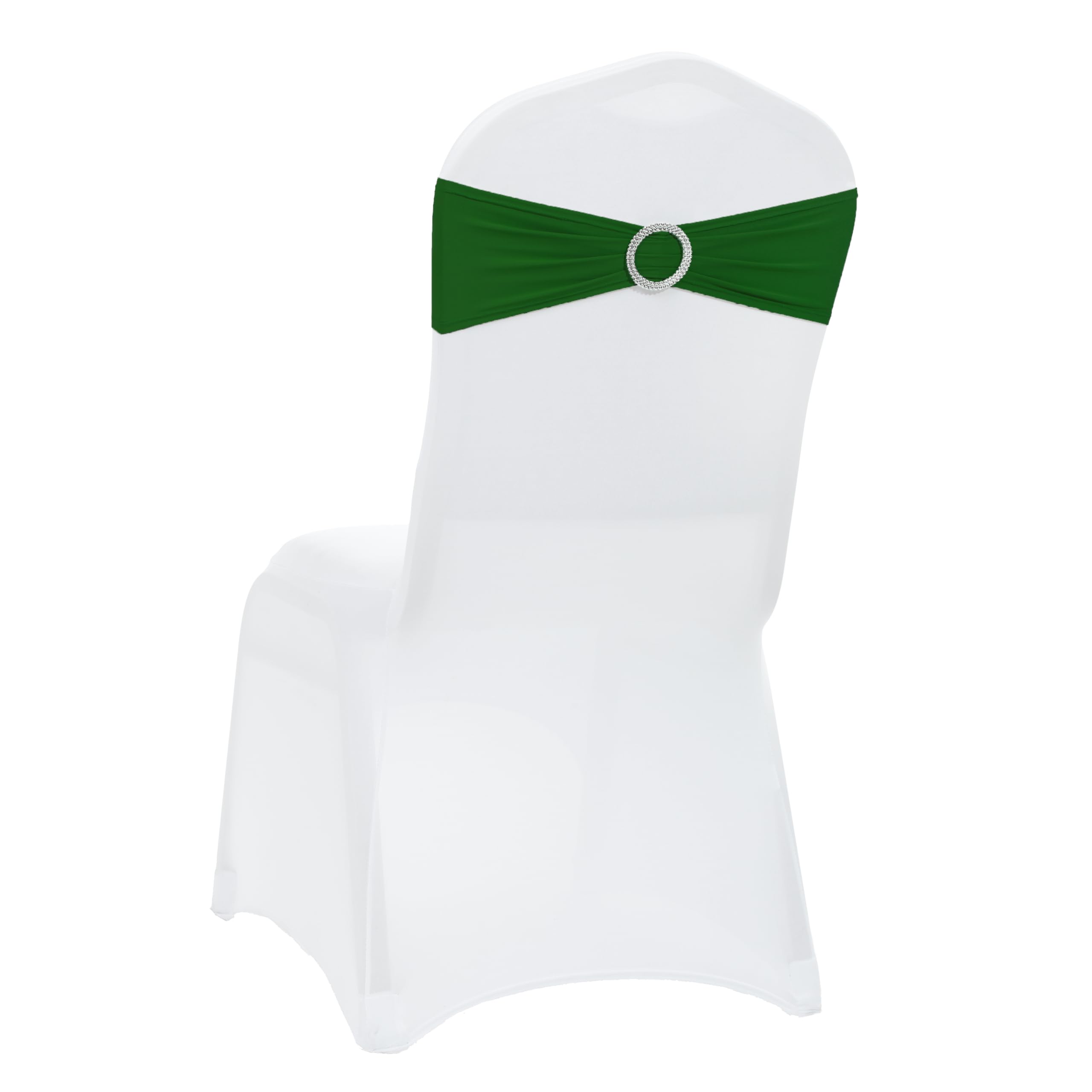 VDS Spandex Chair Sashes Bows Elastic Chair Bands with Buckle Slider for Wedding Banquet Party Event Decoration (Pack of 250) Green — image 1