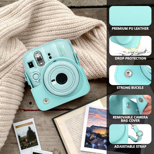 Funda cámara Fujifilm Instax Mini 13 verde con álbum miniatura 2